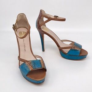 House of Harlow 1960 Nancie Snakeskin Sandal Heels